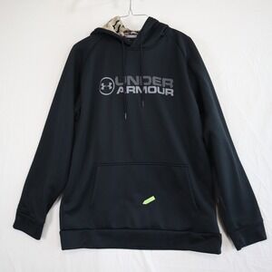 Under Armour Hoodie Mens Medium Coldgear Loose Pullover Fleece Sweatshirt Black